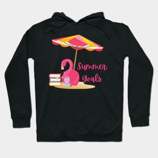 Summer Goals Beach Reading List Pink Flamingo Hoodie